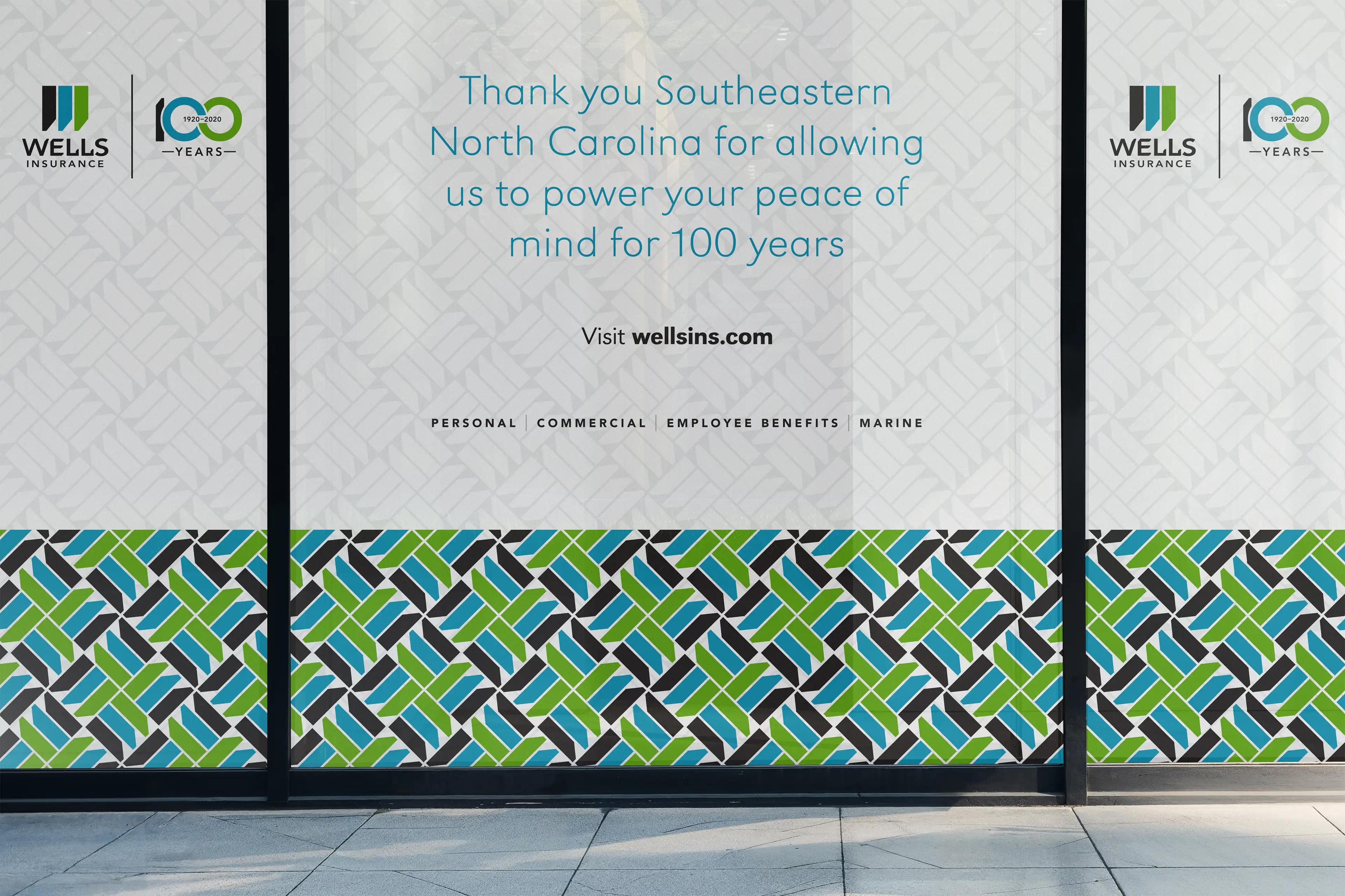 wells-insurance-centennial-campaign-on-site-signage