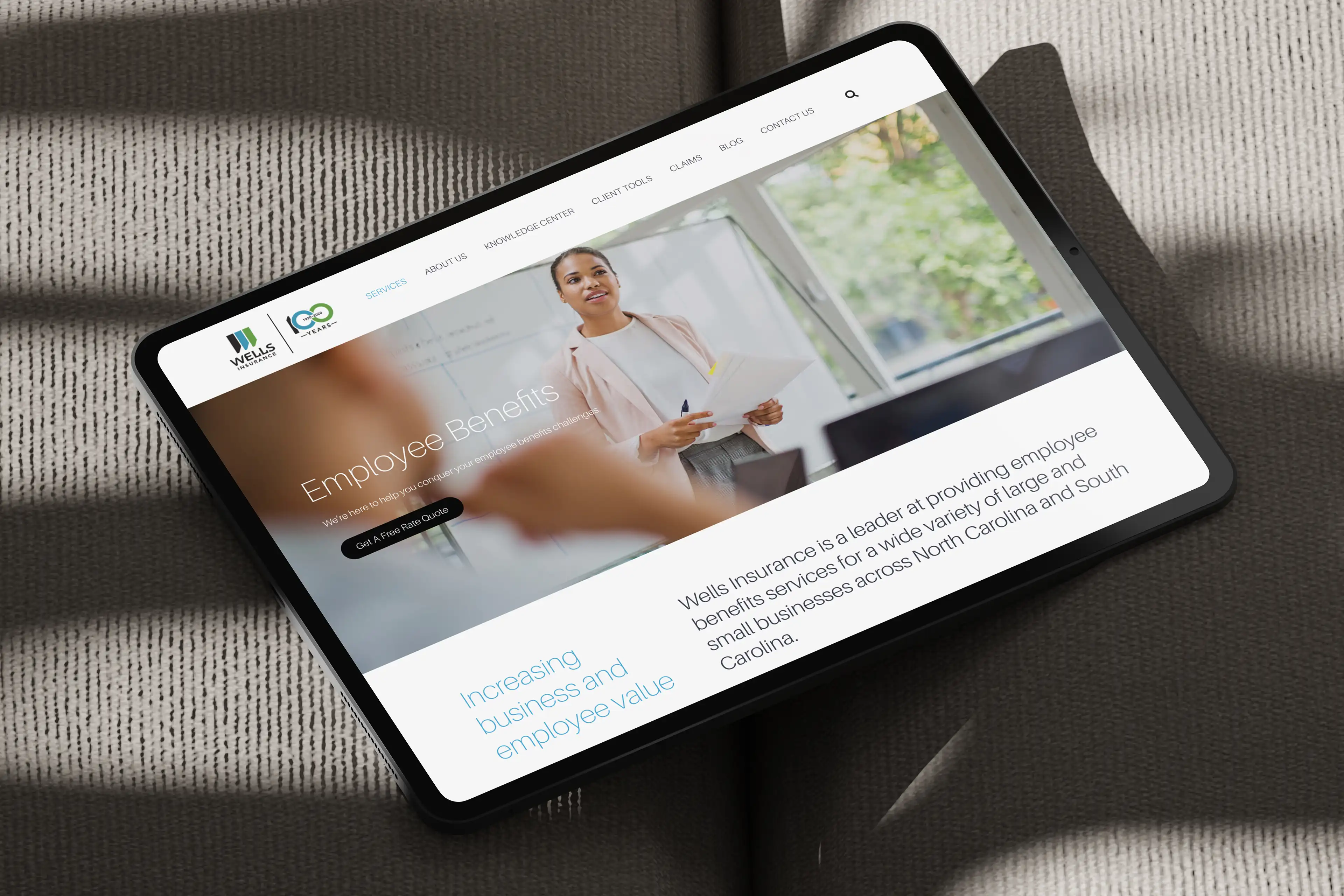 wells-insurance-employee-benefits-service-landing-page-design