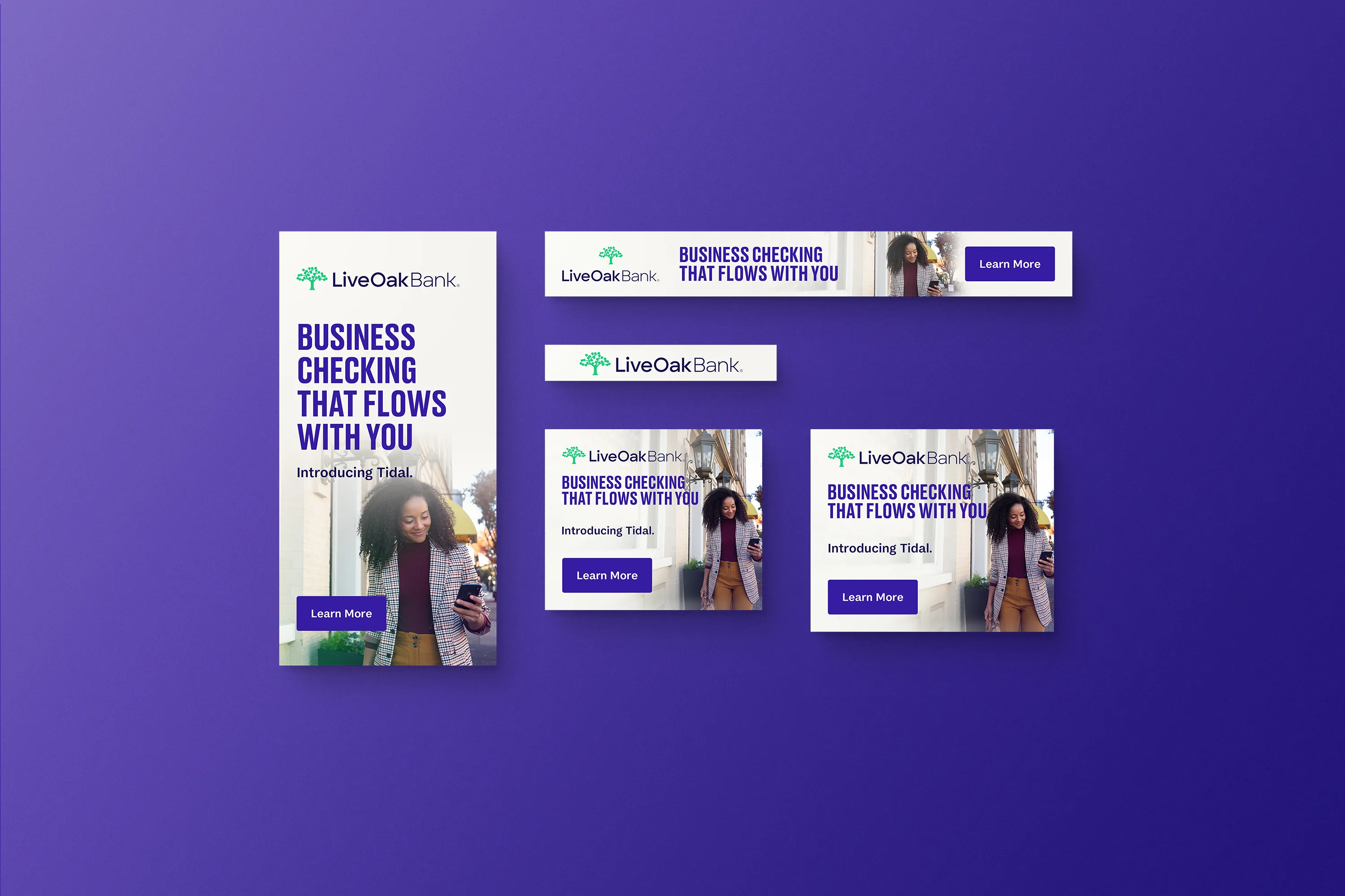 live-oak-bank-tidal-small-business-checking-campaign-fluidity-concept-google-display-ads