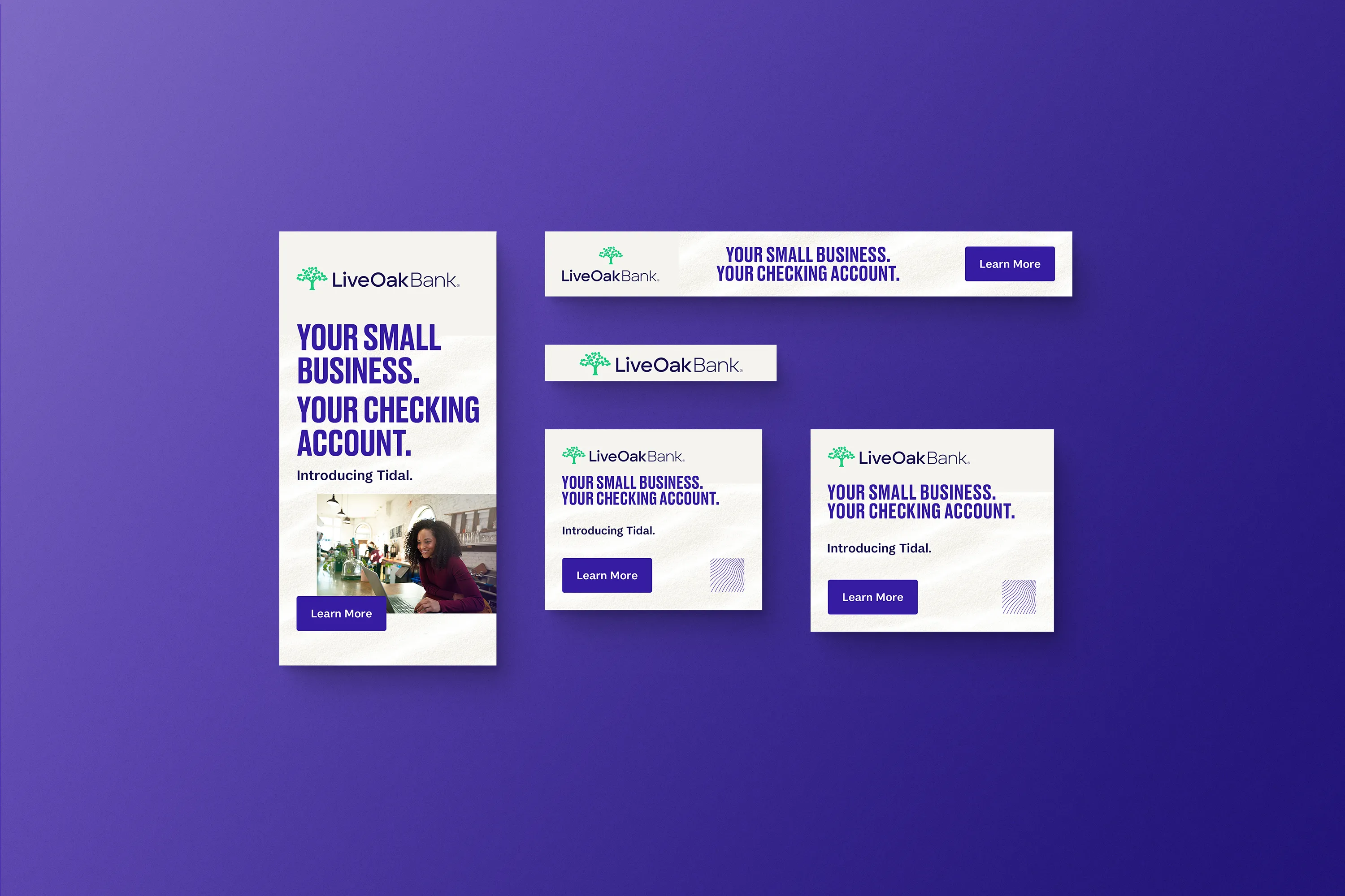 live-oak-bank-tidal-small-business-checking-campaign-personalized-support-google-display-ads